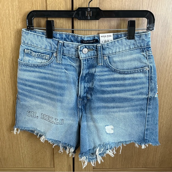 Lucky Brand High Rise Cut Off Jean Shorts BNWT - Picture 10 of 11
